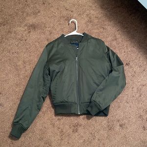 Olive green bomber jacket